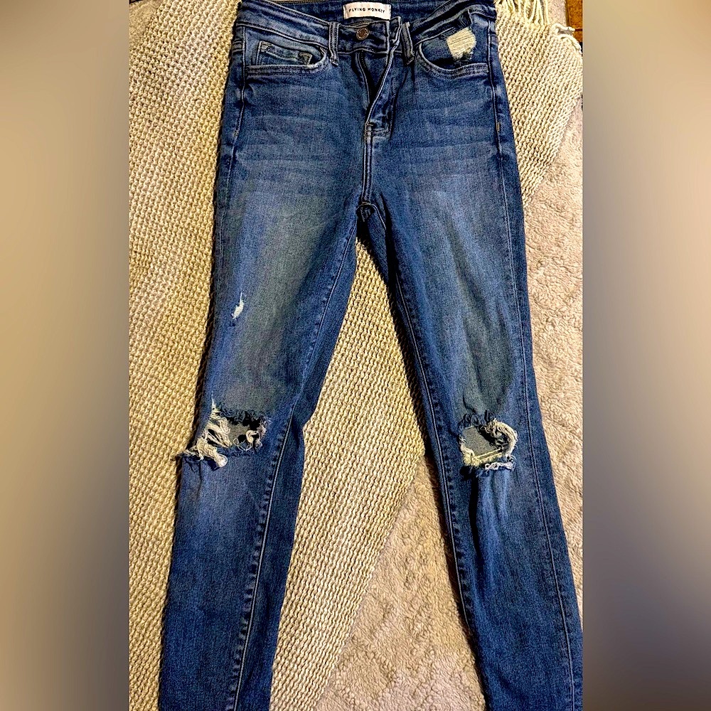 Distressed Flying Monkey Women's Skinny Jeans